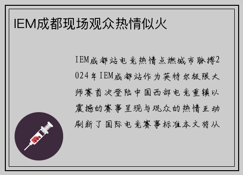IEM成都现场观众热情似火